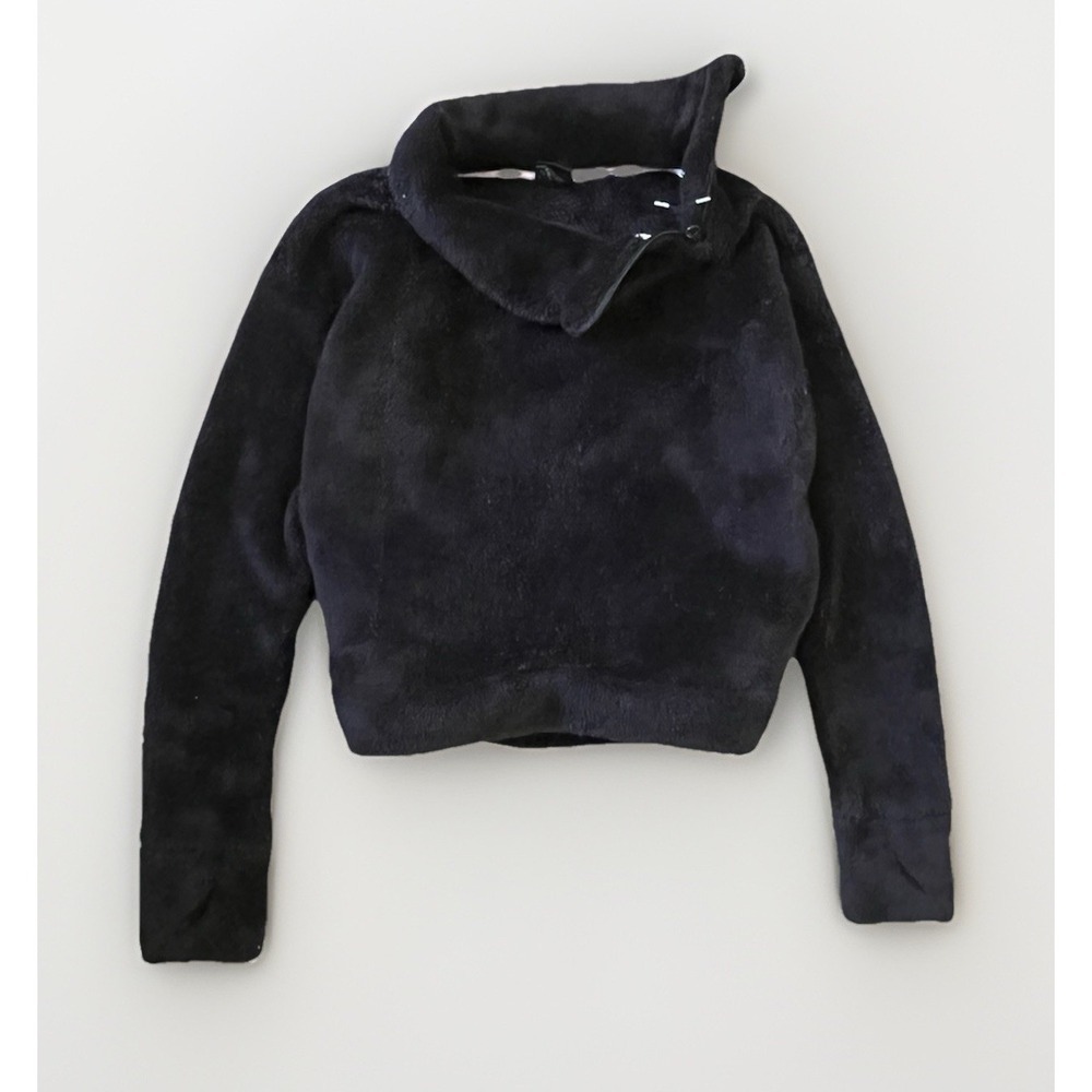 All In Motion Girls Fluzzy Pullover Sweatshirt Cowl Neck Snap Collar L (10/12)